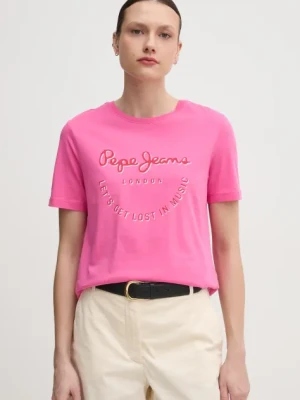 Pepe Jeans t-shirt bawełniany RUMER damski kolor różowy PL506072