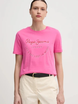 Pepe Jeans t-shirt bawełniany RUMER różowy