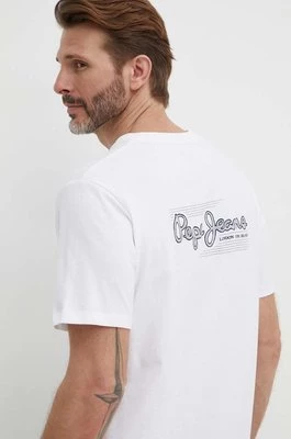 Pepe Jeans t-shirt bawełniany SINGLE CLIFORD męski kolor biały z nadrukiem PM509367
