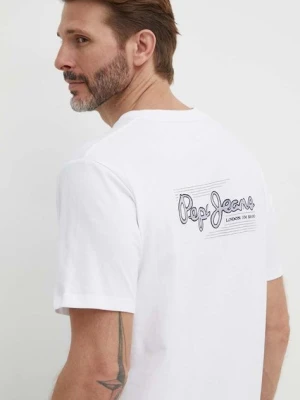 Pepe Jeans t-shirt bawełniany SINGLE CLIFORD męski kolor biały z nadrukiem PM509367