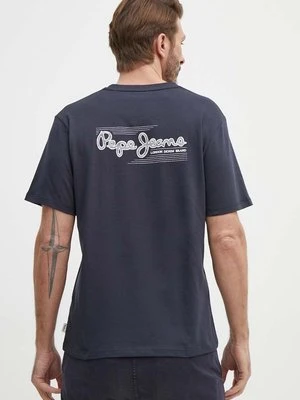 Pepe Jeans t-shirt bawełniany SINGLE CLIFORD męski kolor granatowy z nadrukiem PM509367