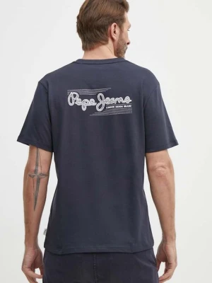 Pepe Jeans t-shirt bawełniany SINGLE CLIFORD męski kolor granatowy z nadrukiem PM509367