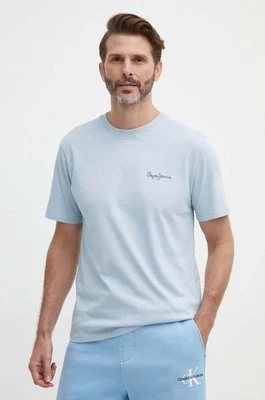 Pepe Jeans t-shirt bawełniany SINGLE CLIFORD męski kolor niebieski z nadrukiem PM509367