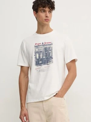 Pepe Jeans t-shirt bawełniany SOREN TEE męski kolor biały z nadrukiem PM509635