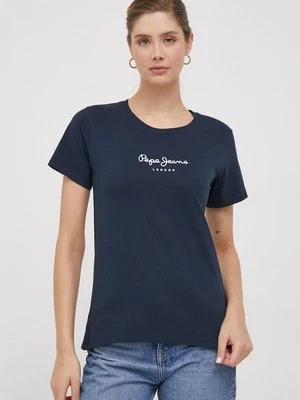 Pepe Jeans t-shirt bawełniany Wendys damski kolor granatowy