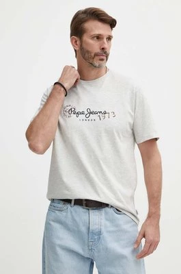 Pepe Jeans t-shirt CAMILLE męski kolor szary z nadrukiem PM509373