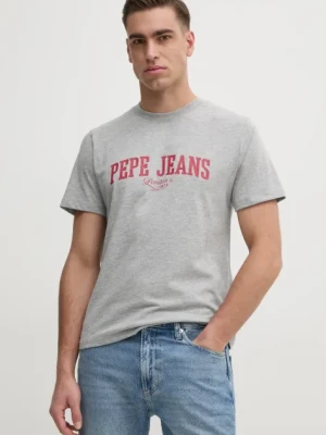 Zdjęcie produktu Pepe Jeans t-shirt DERRIL TEE męski kolor szary z nadrukiem PM509766