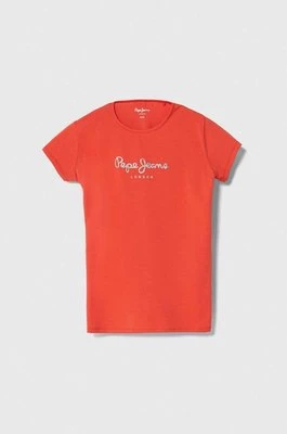 Pepe Jeans t-shirt dziecięcy HANA GLITTER kolor czerwony
