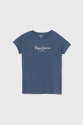 Pepe Jeans t-shirt dziecięcy HANA GLITTER kolor niebieski