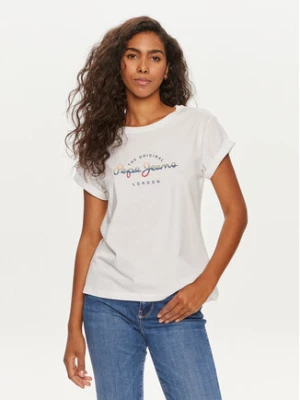 Pepe Jeans T-Shirt Evette PL505880 Biały Regular Fit