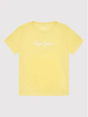 Pepe Jeans T-Shirt Hana Glitter PG501567 Żółty Regular Fit