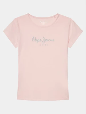 Pepe Jeans T-Shirt Hana Glitter PG503064 Różowy Slim Fit