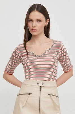Pepe Jeans t-shirt HOLLY damski kolor beżowy