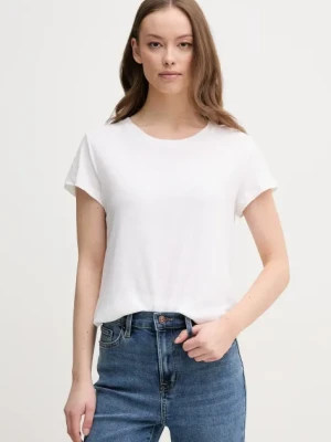Pepe Jeans t-shirt lniany MEGAN damski kolor biały PL506049