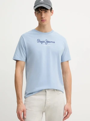 Pepe Jeans T-shirt męski bawełniany EGGO N niebieski
