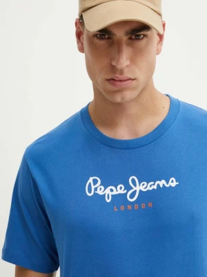 Pepe Jeans T-shirt męski bawełniany EGGO N niebieski