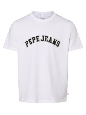 Pepe Jeans T-shirt męski Mężczyźni Bawełna biały nadruk,