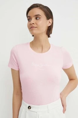 Pepe Jeans t-shirt NEW VIRGINIA SS N damski kolor różowy PL505202