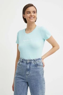Pepe Jeans t-shirt NEW VIRGINIA SS N damski kolor turkusowy PL505202