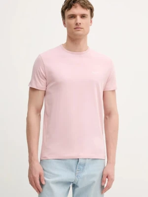 Pepe Jeans t-shirt ORIGINAL BASIC 3N męski kolor różowy z nadrukiem PM508212