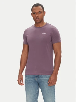 Pepe Jeans T-Shirt Original Basic PM508212 Fioletowy Slim Fit