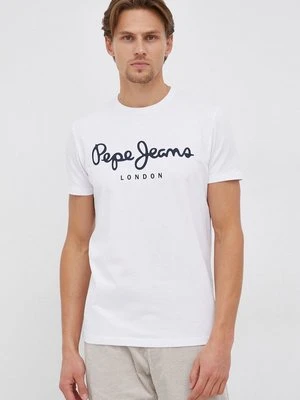 Pepe Jeans T-shirt Original Stretch kolor biały z nadrukiem