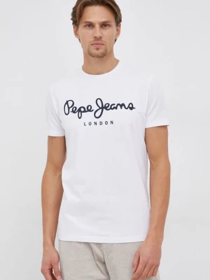 Pepe Jeans T-shirt Original Stretch kolor biały z nadrukiem