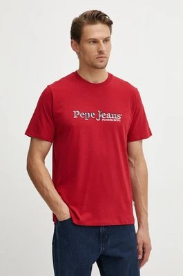 Pepe Jeans t-shirt SOMERS TEE męski kolor czerwony z nadrukiem PM509649