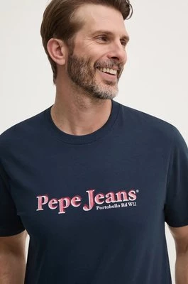 Pepe Jeans t-shirt SOMERS TEE męski kolor granatowy z nadrukiem PM509649