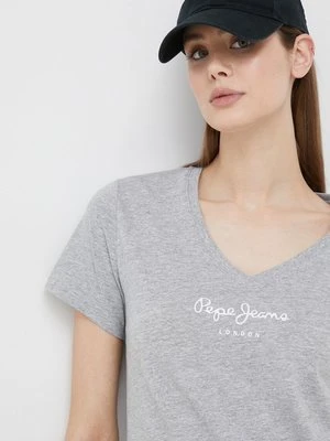 Pepe Jeans t-shirt Wendy V Neck damski kolor szary