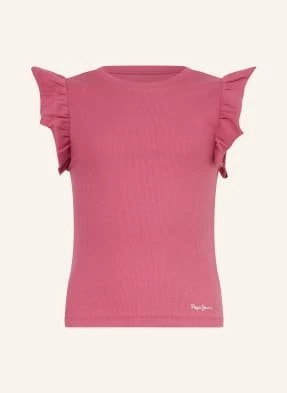 Pepe Jeans T-Shirt Z Wolantami pink