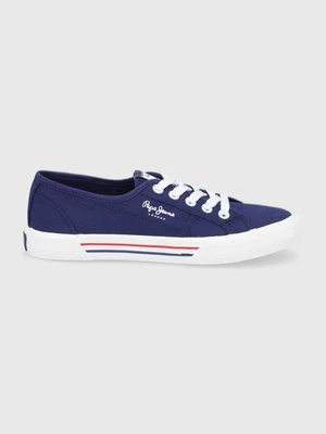 Pepe Jeans tenisówki brady w basic damskie kolor granatowy