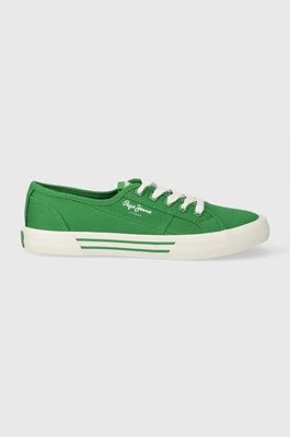 Pepe Jeans tenisówki PLS31287 damskie kolor zielony BRADY BASIC W