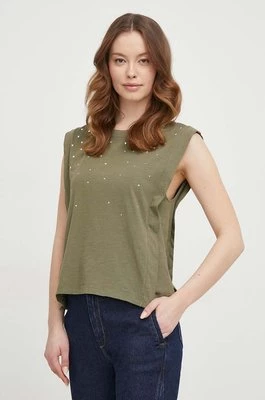 Pepe Jeans top bawełniany HEA kolor zielony PL505766