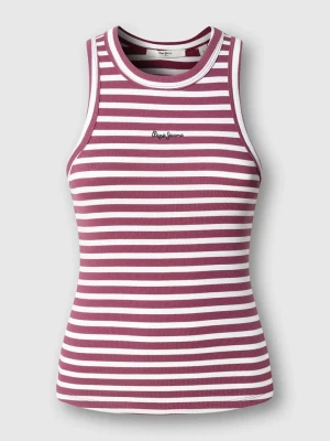 Pepe Jeans Top "Marian" w kolorze różowo-białym rozmiar: M