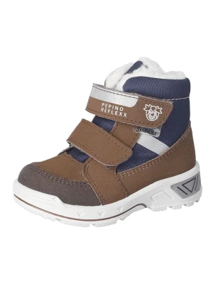 PEPINO Skórzane botki zimowe "Flo" w kolorze brązowo-granatowym rozmiar: 27