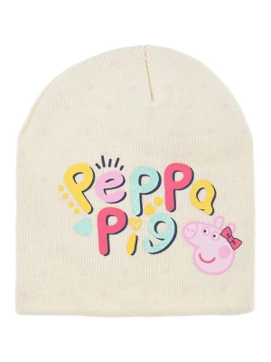 Peppa Pig Czapka "Świnka Peppa" w kolorze kremowym ze wzorem rozmiar: 54 cm