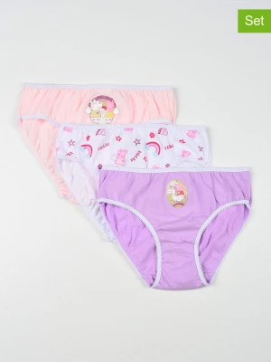 Peppa Pig Majtki (3 pary) "Świnka Peppa" w kolorze białym, jasnoróżowym i fioletowym rozmiar: 98/104