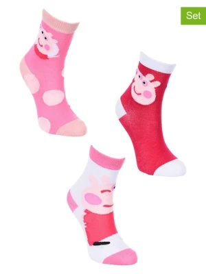 Peppa Pig Skarpety (3 pary) "Świnka Peppa" ze wzorem rozmiar: 31-34