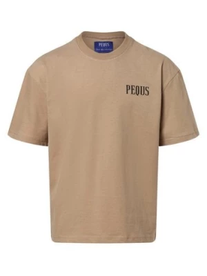 PEQUS T-shirt męski Mężczyźni Bawełna beżowy|brązowy nadruk,