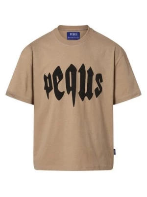 PEQUS T-shirt męski Mężczyźni Bawełna beżowy|brązowy nadruk,