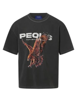PEQUS T-shirt męski Mężczyźni Bawełna szary|czarny nadruk,