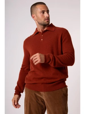 Perfect Cashmere Kaszmirowa koszulka polo "Spencer" w kolorze ceglanym rozmiar: M