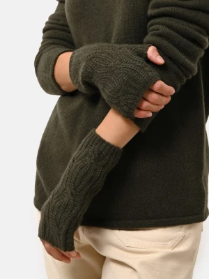 Perfect Cashmere Kaszmirowe mitenki "Bale" w kolorze zielonym rozmiar: onesize