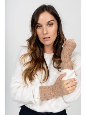 Perfect Cashmere Kaszmirowe mitenki "Jelo" w kolorze beżowym rozmiar: onesize