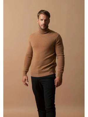 Perfect Cashmere Kaszmirowy golf "Trevor" w kolorze jasnobrązowym rozmiar: L