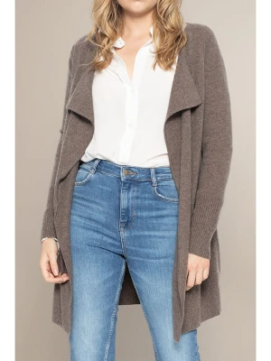 Perfect Cashmere Kaszmirowy kardigan "Abigail" w kolorze szarobrązowym rozmiar: XL