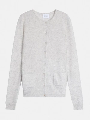 Perfect Cashmere Kaszmirowy kardigan "Amy" w kolorze jasnoszarym rozmiar: XL