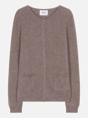 Perfect Cashmere Kaszmirowy kardigan "Amy" w kolorze szarobrązowym rozmiar: L