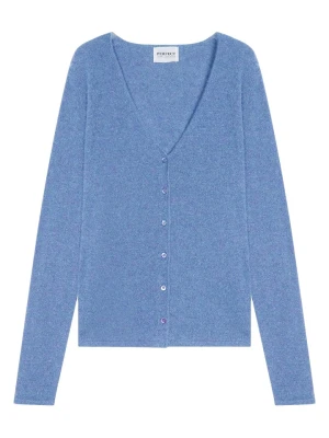 Perfect Cashmere Kaszmirowy kardigan "Paige" w kolorze błękitnym rozmiar: L